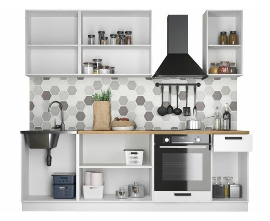 Кухонный гарнитур «Ника» Нео 2,4м, Антрацит/Белый, изображение 3 | Интернет магазин мебели и декора LifeDekor