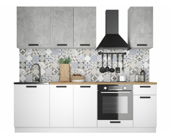 Кухонный гарнитур «Ника» Нео 2,4м, Ателье светлый/Белый, изображение 2 | Интернет магазин мебели и декора LifeDekor