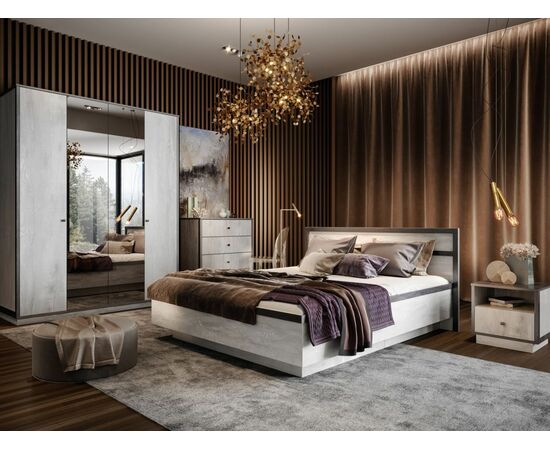 Тумба «Тиффани» КМК 0880.3, Бетон пайн светлый/ Дуб шале графит, изображение 3 | Интернет магазин мебели и декора LifeDekor