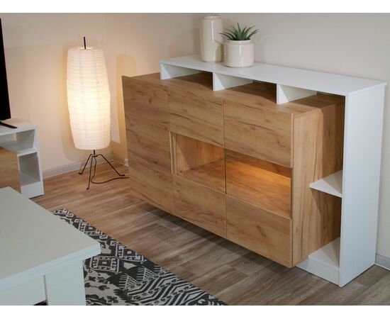 Комод «Невио-2» 1д2в, Дуб крафт золотой/белый, изображение 11 | Интернет магазин мебели и декора LifeDekor