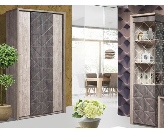 Шкаф «Монако» KMK 0673.20, Сосна натуральная/Дуб шале графит, изображение 3 | Интернет магазин мебели и декора LifeDekor