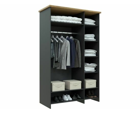 Шкаф «Скандинавия 3Д» КМК 0905.7, Антрацит/ дуб наварра, изображение 4 | Интернет магазин мебели и декора LifeDekor