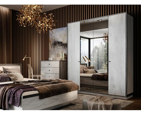 Спальня «Тиффани», Бетон пайн светлый/ дуб шале графит, изображение 3 | Интернет магазин мебели и декора LifeDekor