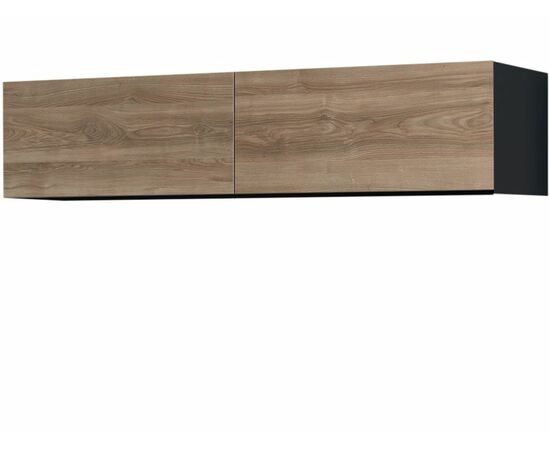 Шкаф навесной «Альда 2Д 1» КМК 0782.3, черный/ дуб велингтон, изображение 2 | Интернет магазин мебели и декора LifeDekor