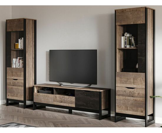 Гостиная «Стокгольм», Дуб гранж песочный/железный камень, изображение 2 | Интернет магазин мебели и декора LifeDekor