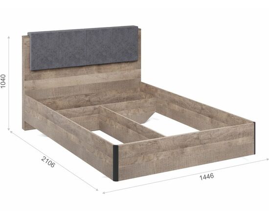 Кровать «Стокгольм» 140 МИ без основания под матрас, Дуб гранж песочный, изображение 3 | Интернет магазин мебели и декора LifeDekor