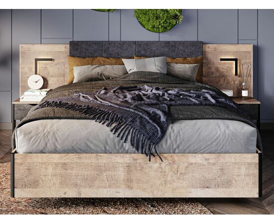 Кровать «Стокгольм» 140 МИ без основания под матрас, Дуб гранж песочный, изображение 4 | Интернет магазин мебели и декора LifeDekor