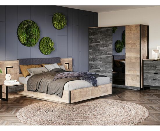 Кровать «Стокгольм» 160 МИ без основания под матрас, Дуб гранж песочный, изображение 12 | Интернет магазин мебели и декора LifeDekor