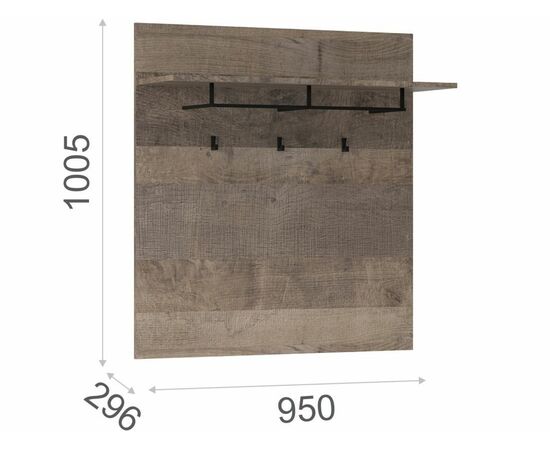 Прихожая «Стокгольм», Дуб гранж песочный/железный камень, изображение 3 | Интернет магазин мебели и декора LifeDekor