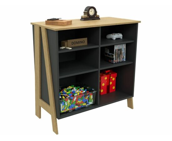 Тумба «Скандинавия 2Д 1» КМК 0905.32, Антрацит/ дуб наварра, изображение 4 | Интернет магазин мебели и декора LifeDekor