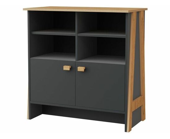 Тумба «Скандинавия 2Д 1» КМК 0905.32, Антрацит/ дуб наварра, изображение 2 | Интернет магазин мебели и декора LifeDekor