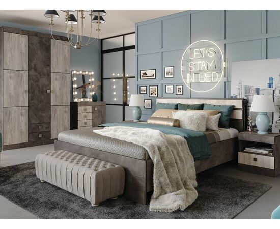 Комод «Лондон 1Д4Я» КМК 0467.13, Оникс/Бетон пайн светлый, изображение 6 | Интернет магазин мебели и декора LifeDekor