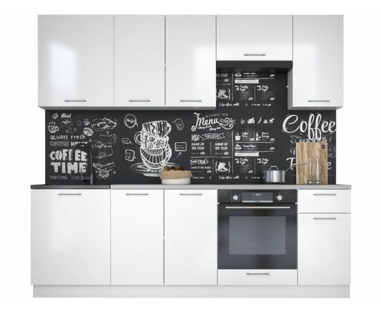 Кухонный гарнитур «Ника» Глосс 2,4м с вытяжкой, Белый глянец | Интернет магазин мебели и декора LifeDekor