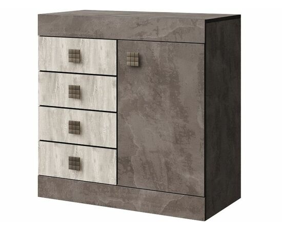 Комод «Лондон 1Д4Я» КМК 0467.13, Оникс/Бетон пайн светлый | Интернет магазин мебели и декора LifeDekor