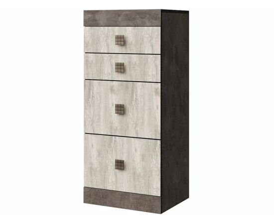 Комод «Лондон 4Я» КМК 0467.22, Оникс/Бетон пайн светлый | Интернет магазин мебели и декора LifeDekor