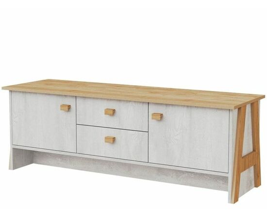 Тумба под ТВ «Скандинавия 2Я2Д» КМК 0905.23, Бетон пайн светлый/ дуб наварра | Интернет магазин мебели и декора LifeDekor