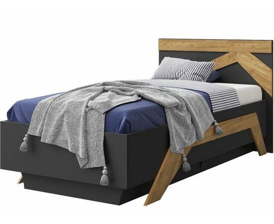 Кровать «Скандинавия 900» КМК 0905.2, Антрацит/ дуб наварра | Интернет магазин мебели и декора LifeDekor