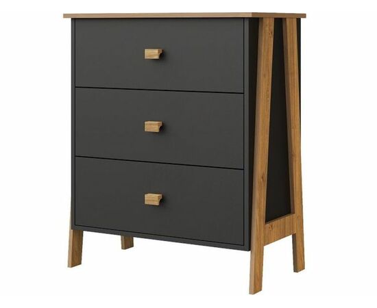 Комод «Скандинавия» КМК 0905.10, Антрацит/Дуб Наварра | Интернет магазин мебели и декора LifeDekor