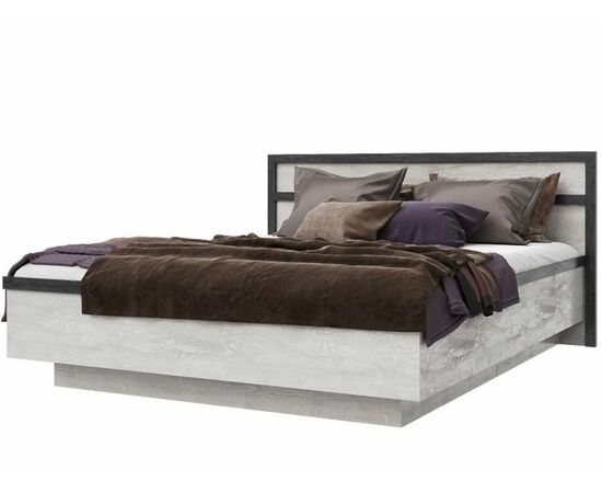 Кровать «Тиффани-1 1600» п/м КМК 0880.5, Бетон пайн светлый/ Дуб шале графит | Интернет магазин мебели и декора LifeDekor