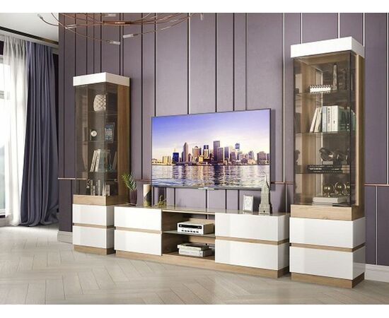 Гостиная «Хилтон», Дуб сонома/Белый глянец | Интернет магазин мебели и декора LifeDekor