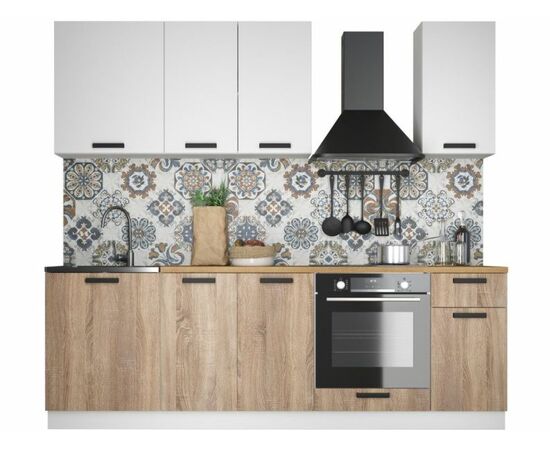 Кухонный гарнитур «Ника» Нео 2,4м, Белый/Дуб сонома | Интернет магазин мебели и декора LifeDekor