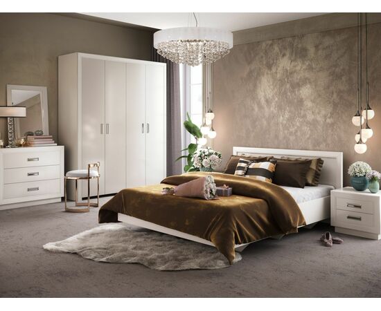 Шкаф «Эстель 1Д» КМК 0738.30-01, Белый/ Белый глянец, изображение 4 | Интернет магазин мебели и декора LifeDekor