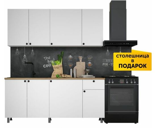 Кухонный гарнитур «Ева» 180см, Белый шагрень (дуб классический) | Интернет магазин мебели и декора LifeDekor