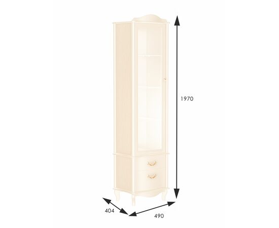 Шкаф-витрина Джульетта, дуб шампань Л, изображение 2 | Интернет магазин мебели и декора LifeDekor