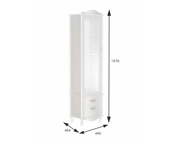 Шкаф-витрина Джульетта, молочный дуб Л, изображение 2 | Интернет магазин мебели и декора LifeDekor