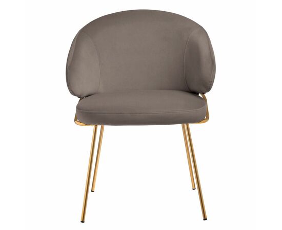 Стул-полукресло Emil латте с золотыми ножками, изображение 3 | Интернет магазин мебели и декора LifeDekor