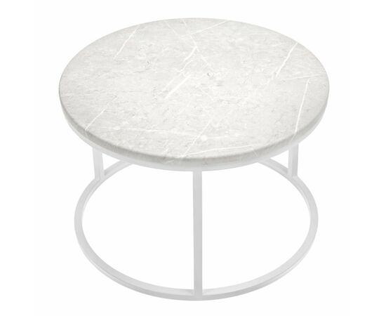 Набор кофейных столиков Tango бежевый мрамор с белыми ножками, 2шт, изображение 11 | Интернет магазин мебели и декора LifeDekor