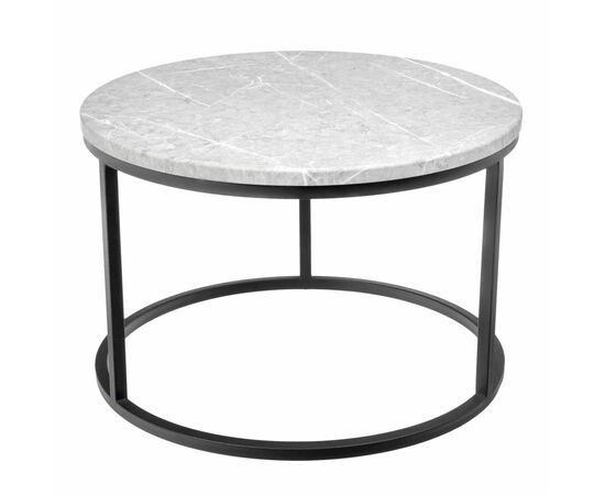 Набор кофейных столиков Tango светло-серый мрамор с чёрными ножками, 2шт, изображение 6 | Интернет магазин мебели и декора LifeDekor