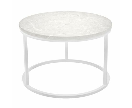 Набор кофейных столиков Tango бежевый мрамор с белыми ножками, 2шт, изображение 10 | Интернет магазин мебели и декора LifeDekor