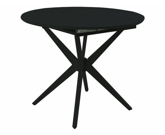 Стол «Сидней СВ» стекло черное, каркас черный, изображение 2 | Интернет магазин мебели и декора LifeDekor