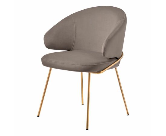 Стул-полукресло Emil латте с золотыми ножками, изображение 5 | Интернет магазин мебели и декора LifeDekor