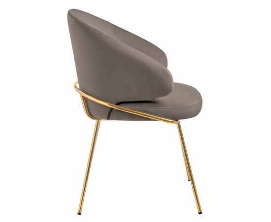 Стул-полукресло Emil латте с золотыми ножками, изображение 2 | Интернет магазин мебели и декора LifeDekor