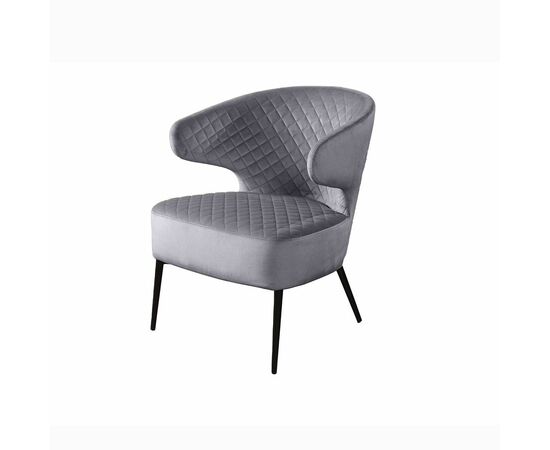 Кресло Richard ромб, бархат серый 27 | Интернет магазин мебели и декора LifeDekor