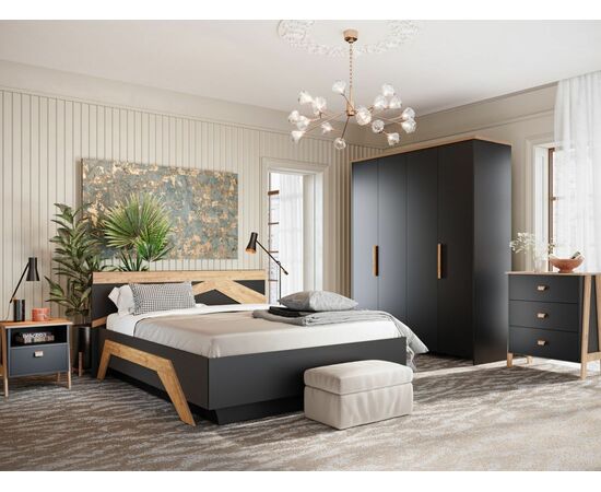 Тумба «Скандинавия» КМК 0905.9, Антрацит/Дуб Наварра, изображение 5 | Интернет магазин мебели и декора LifeDekor