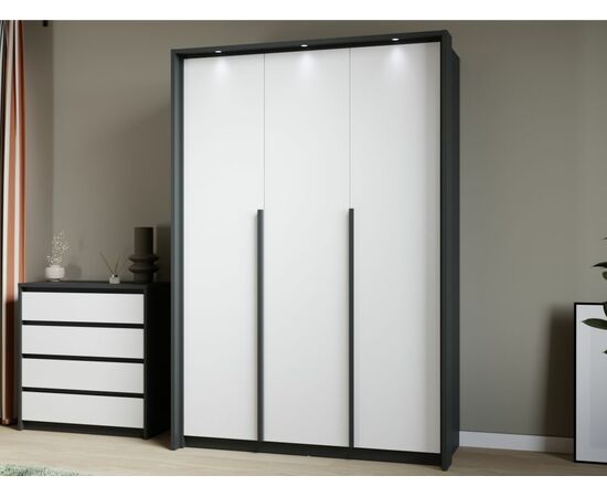 Шкаф «Мишель» 3дв, Антрацит/Белый жемчуг, изображение 4 | Интернет магазин мебели и декора LifeDekor