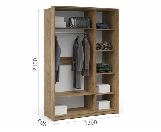 Спальня «Мишель» 3шк, Дуб крафт золотой/Белый жемчуг, изображение 6 | Интернет магазин мебели и декора LifeDekor