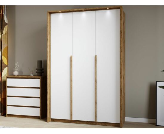 Шкаф «Мишель» 3дв, Дуб крафт золотой/Белый жемчуг, изображение 4 | Интернет магазин мебели и декора LifeDekor