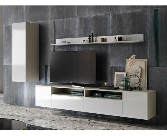 Шкаф навесной «Женева 1Д» КМК 0889.4, Белая/ Белый глянец, изображение 3 | Интернет магазин мебели и декора LifeDekor