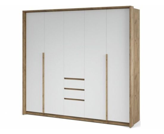 Шкаф «Мишель» 5дв, Дуб крафт золотой/Белый жемчуг | Интернет магазин мебели и декора LifeDekor