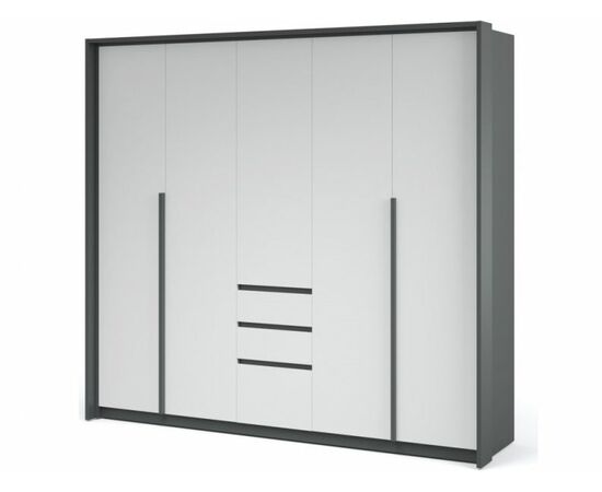Шкаф «Мишель» 5дв, Антрацит/Белый жемчуг | Интернет магазин мебели и декора LifeDekor
