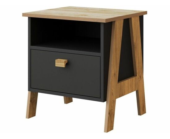 Тумба «Скандинавия» КМК 0905.9, Антрацит/Дуб Наварра | Интернет магазин мебели и декора LifeDekor