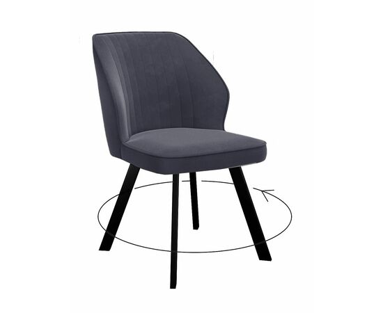 Стул DikLine 232 поворотный B28 ANTRACITE, ножки черные | Интернет магазин мебели и декора LifeDekor