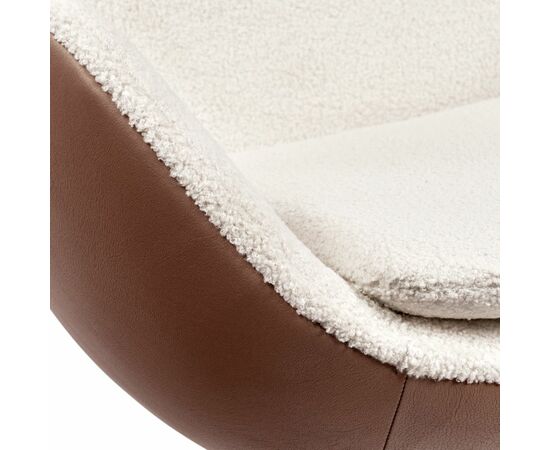 Кресло EGG STYLE CHAIR коричневый, белый, экокожа, изображение 5 | Интернет магазин мебели и декора LifeDekor