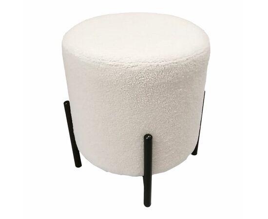 Стул-пуф Otis белый, искусственный мех | Интернет магазин мебели и декора LifeDekor