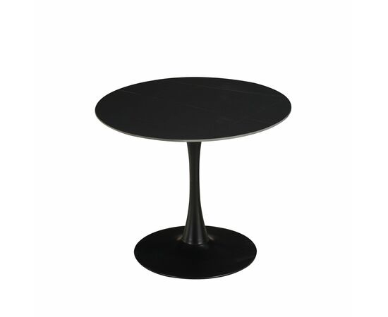 Стол Tulip D90, столешница керамика черный мрамор /опора черный | Интернет магазин мебели и декора LifeDekor