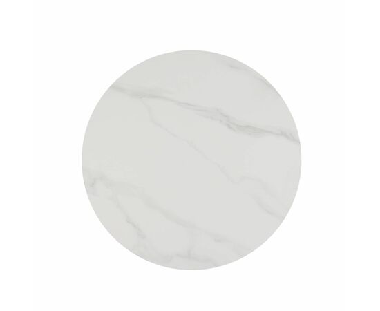 Стол Tulip D90, столешница керамика белый мрамор /опора белый, изображение 3 | Интернет магазин мебели и декора LifeDekor